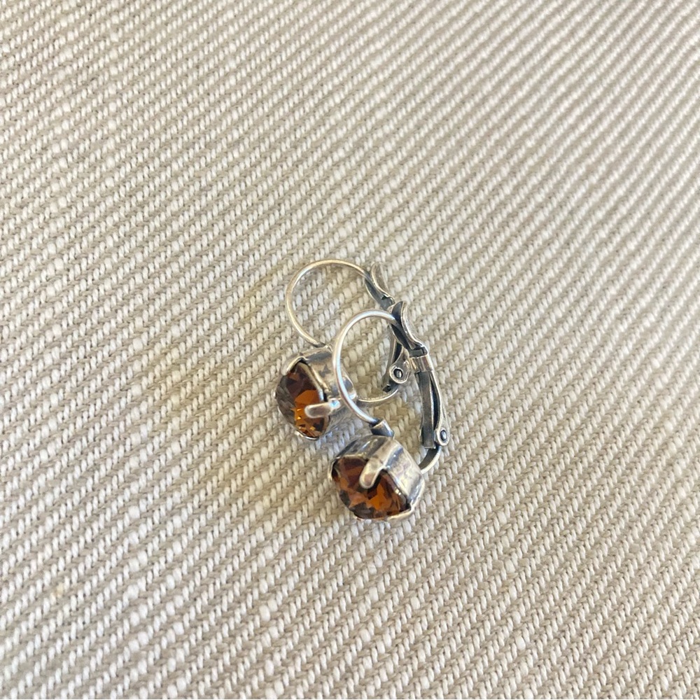 Aurora Smoked Topaz  Crystal  earrings NEW